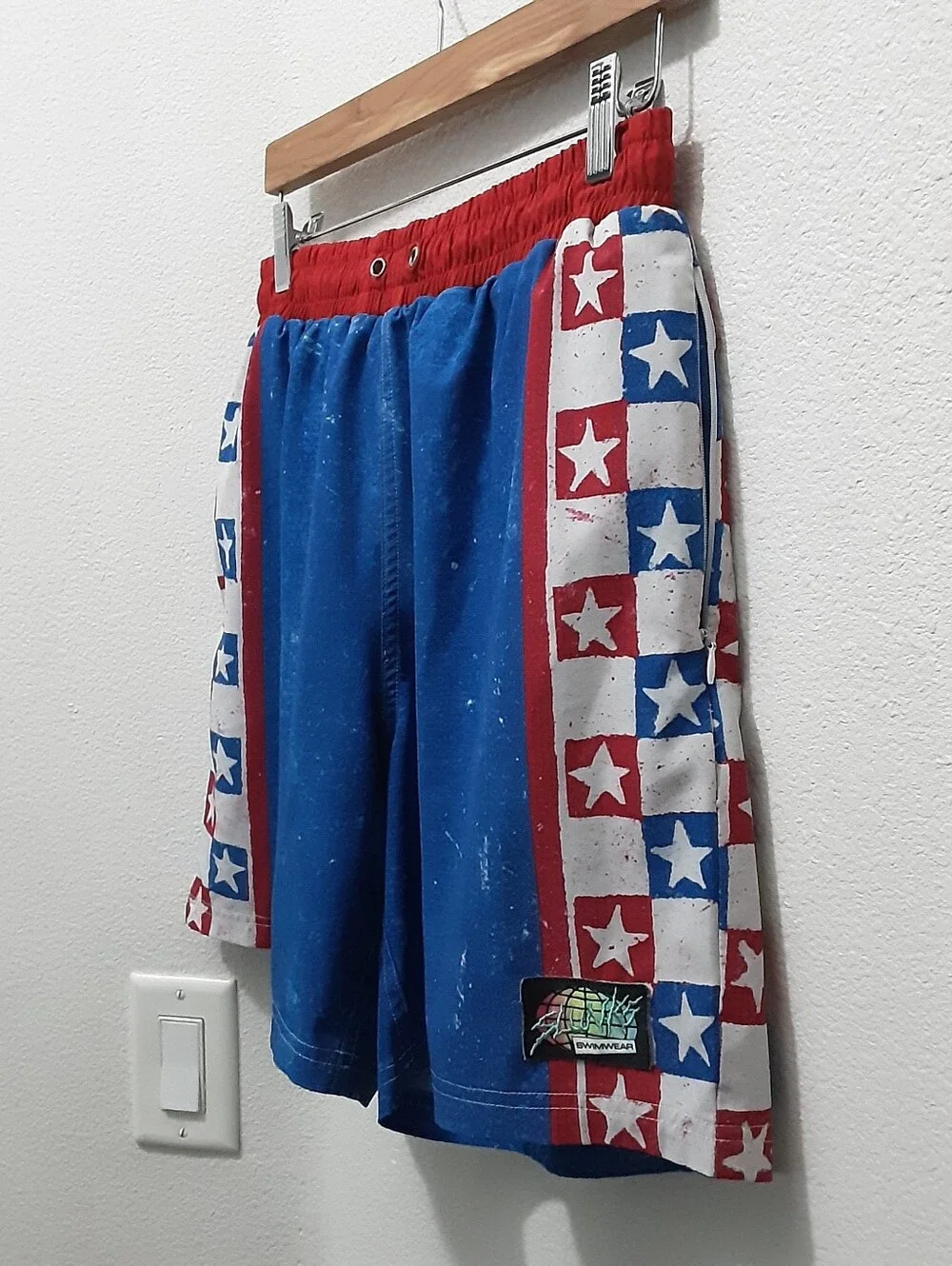 Slunks Swimwear Lined Trunks American Patriotic FAIR